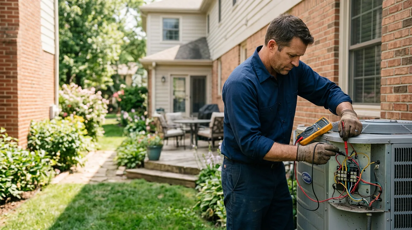HVAC technician working near Wylliesburg, VA